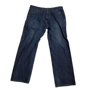 AKOO BRAND MEN'S JEANS Sz 40 Dark Blue Wash Straight 32.5" Length Classic Fit